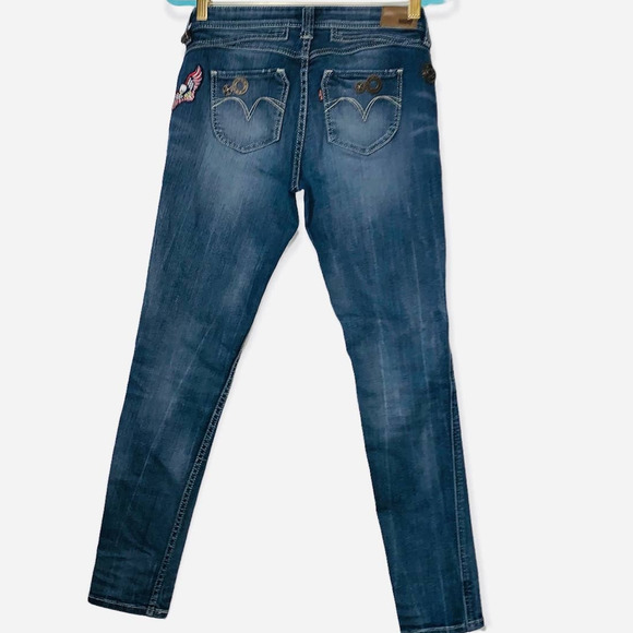 Levi’s Medium Wash Demi Curve Low Rise Skinny Jeans Tag 28 x 32 ( 30 X 30) - Picture 5 of 11